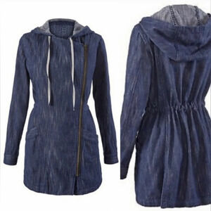Cabi Adventure Anorak Blue denim Hooded Parka Jacket Small outdoor Minimalist